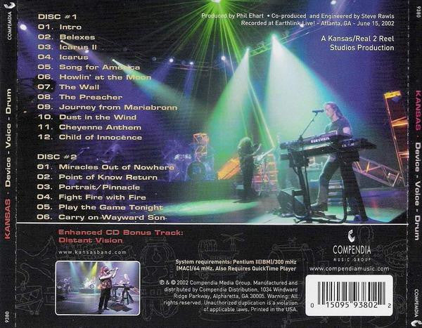 Kansas (2) : Device - Voice - Drum (CD, Album + CD, Album, Enh)