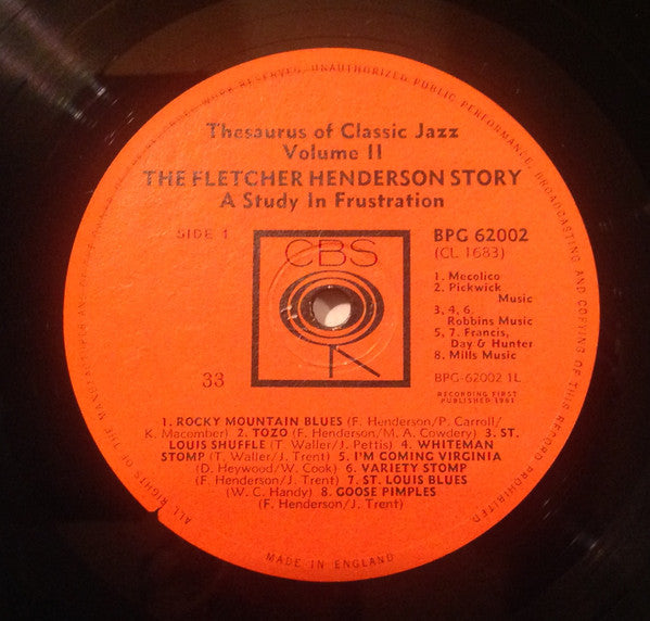 Fletcher Henderson : A Study In Frustration (The Fletcher Henderson Story) Volume 2 (LP, Comp, Mono)