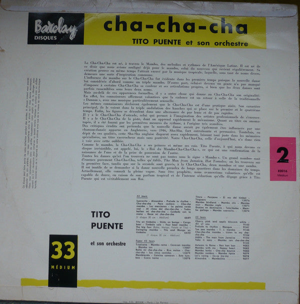 Tito Puente And His Orchestra : Cha-Cha-Cha (LP)