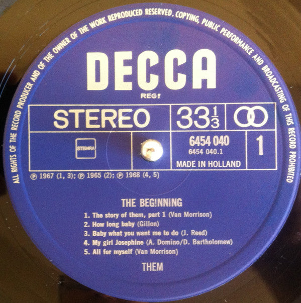 Them (3) Featuring  Van Morrison : The Beginning (LP, Comp)