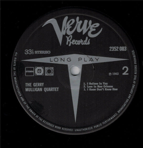 Gerry Mulligan Quartet : The Gerry Mulligan Quartet (LP, Album, RE)