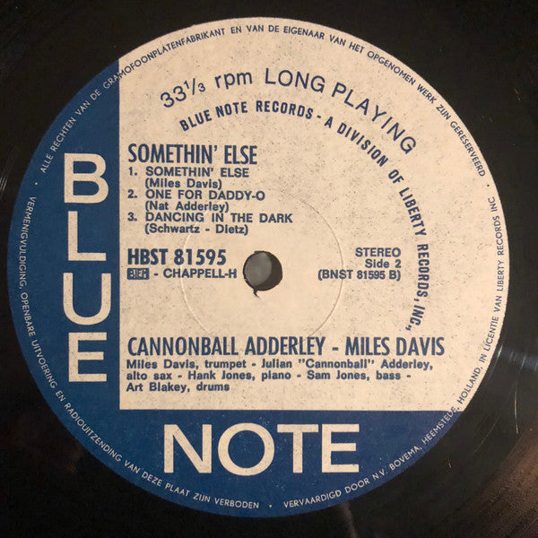 Cannonball Adderley : Somethin' Else (LP, Album, RE)