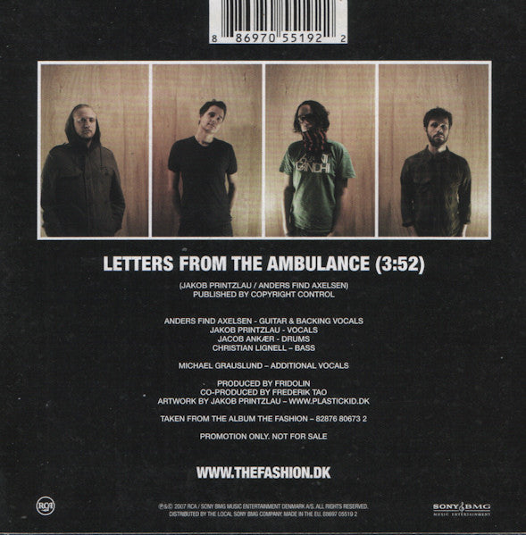 The Fashion (2) : Letters From The Ambulance (CD, Single, Promo)