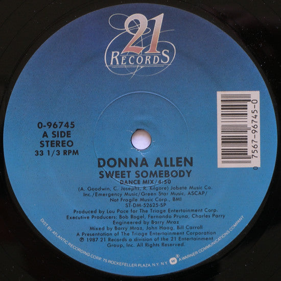 Donna Allen : Sweet Somebody (12", Single)