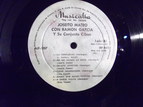 Joseito Mateo Con Ramon Garcia And His Conjunto Cibao : Merengues (LP, Album)