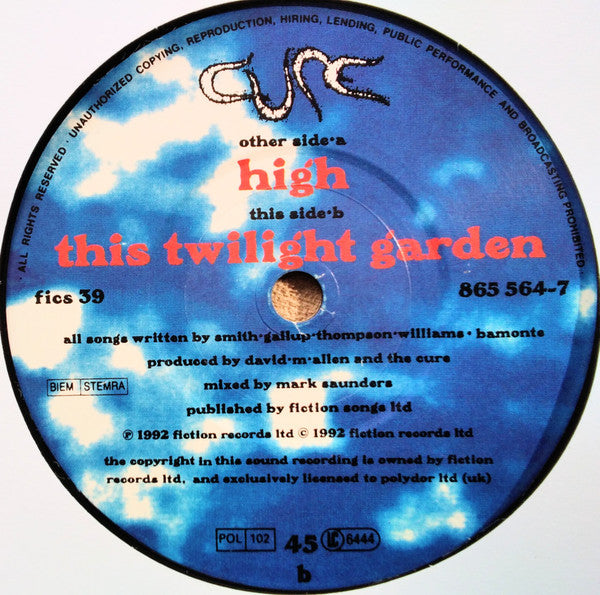 Cure* : High (7", Single, Pap)