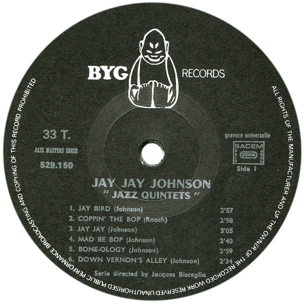 J.J. Johnson Featuring: Bud Powell, Sonny Rollins, Max Roach : Jazz Quintets (LP, Album, RE)