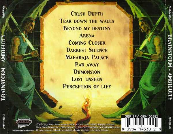 Brainstorm (12) : Ambiguity (CD, Album, Promo)