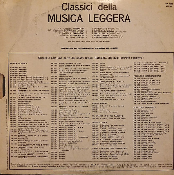 New York Radio Dance Band Diretta Da John Blackinsell : Classici Della Musica Leggera (LP)