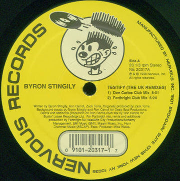 Byron Stingily : Testify  (The UK Remixes) (12")