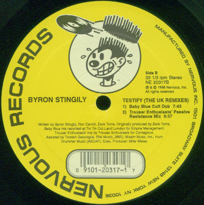 Byron Stingily : Testify  (The UK Remixes) (12")