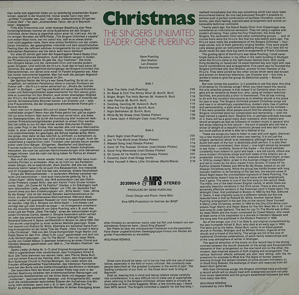 The Singers Unlimited : Christmas (LP, Album)