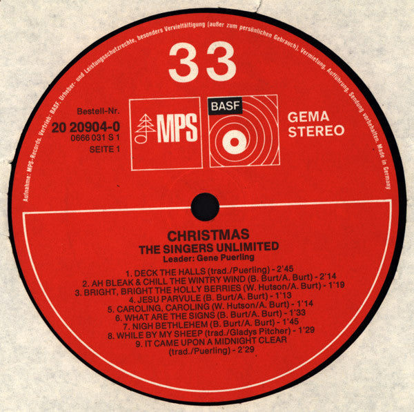 The Singers Unlimited : Christmas (LP, Album)