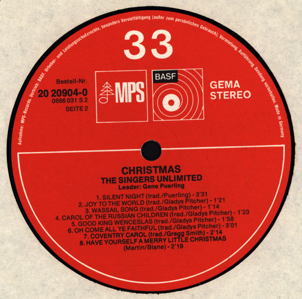The Singers Unlimited : Christmas (LP, Album)