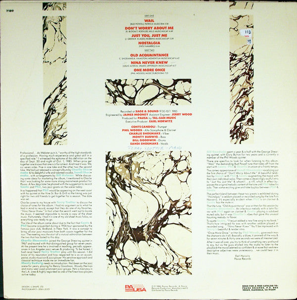 Conte Candoli With Phil Woods : Old Acquaintance (LP)