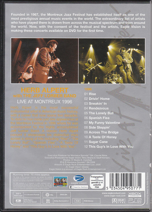 Herb Alpert : Live At Montreux 1996 (DVD-V, Multichannel, PAL)