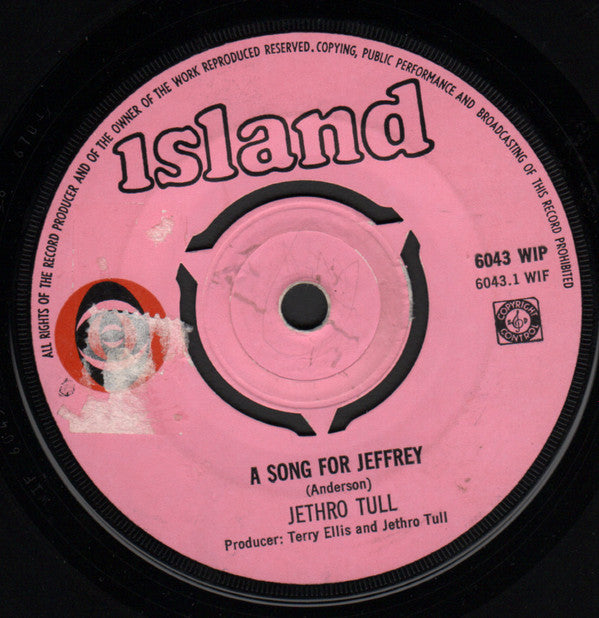 Jethro Tull : A Song For Jeffrey / One For John Gee (7", Single, Mono)