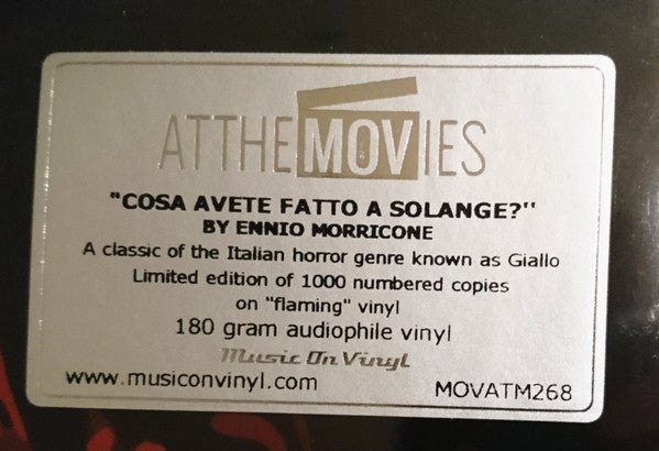 Ennio Morricone : Cosa Avete Fatto A Solange? (Original Motion Picture Soundtrack) (LP, Dlx, Ltd, Num, RE, Ora)