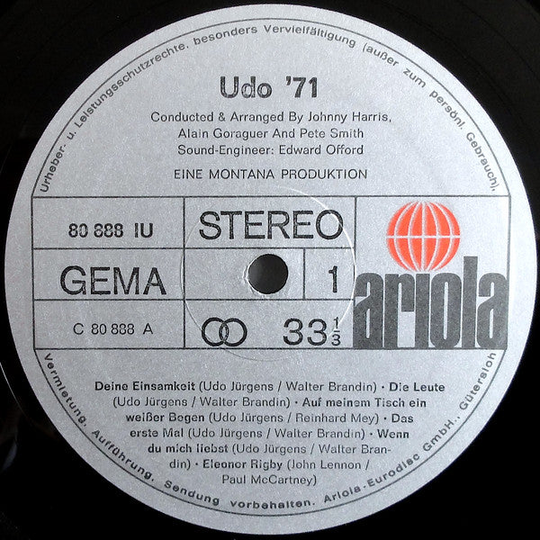 Udo Jürgens : Udo '71 (LP, Album)