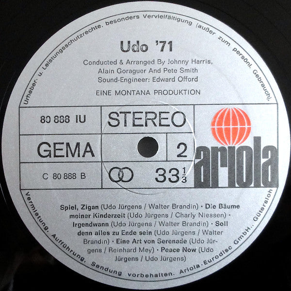 Udo Jürgens : Udo '71 (LP, Album)