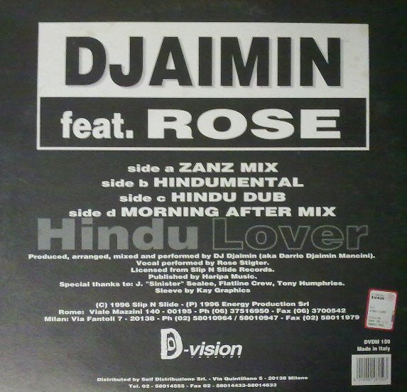 Djaimin Feat. Rose : Hindu Lover (2x12")