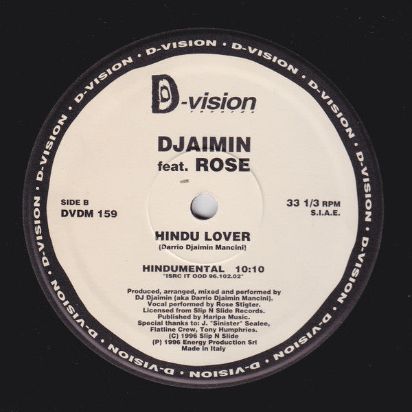 Djaimin Feat. Rose : Hindu Lover (2x12")