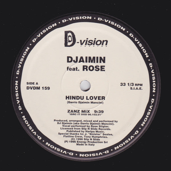 Djaimin Feat. Rose : Hindu Lover (2x12")