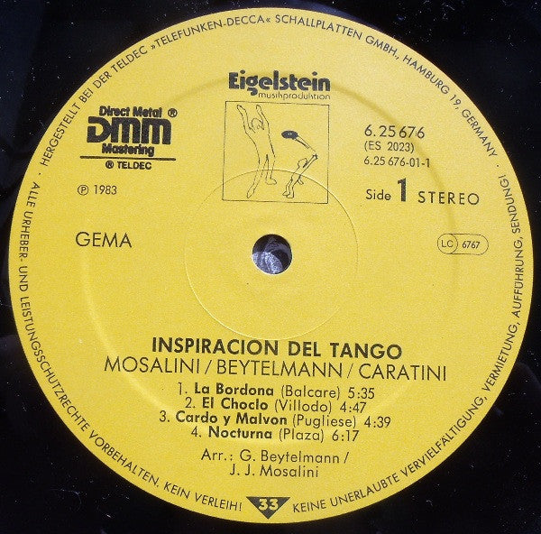 Mosalini* • Beytelmann* • Caratini* : Inspiración Del Tango (LP, Album)
