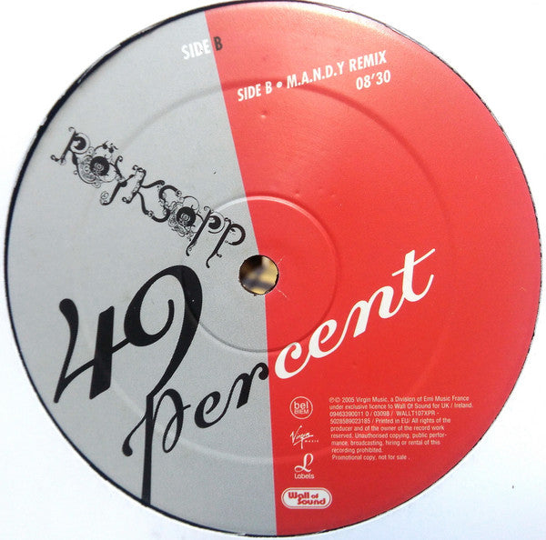Röyksopp : 49 Percent (12", Promo)