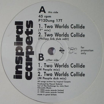 Inspiral Carpets : Two Worlds Collide (12", Promo)