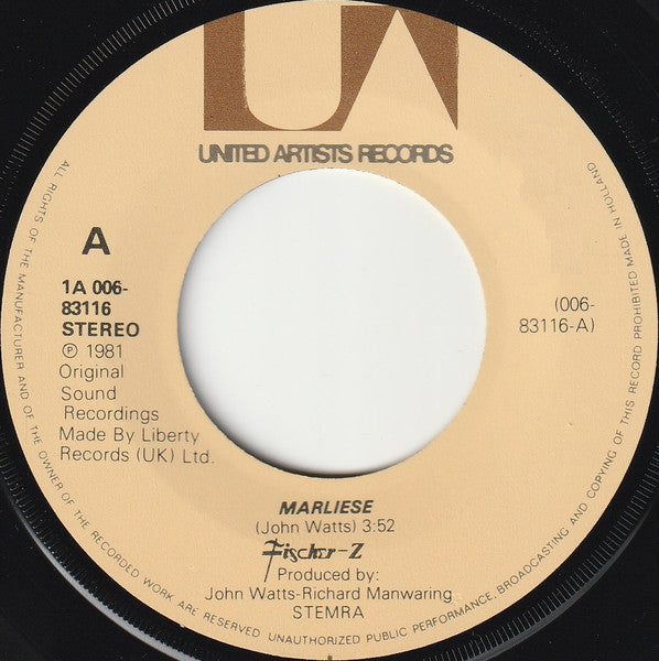 Fischer-Z : Marliese (7", Single)
