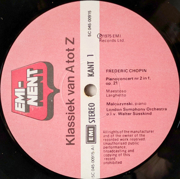 Frédéric Chopin – Witold Malcuzynsky, London Symphony Orchestra, Walter Susskind : Piano Concert Nr 2 / Fantasie In F (LP, RE)