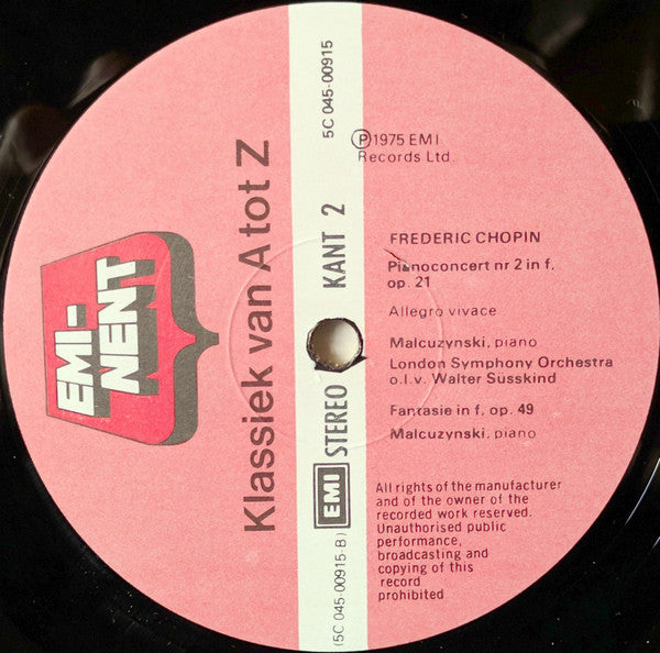 Frédéric Chopin – Witold Malcuzynsky, London Symphony Orchestra, Walter Susskind : Piano Concert Nr 2 / Fantasie In F (LP, RE)