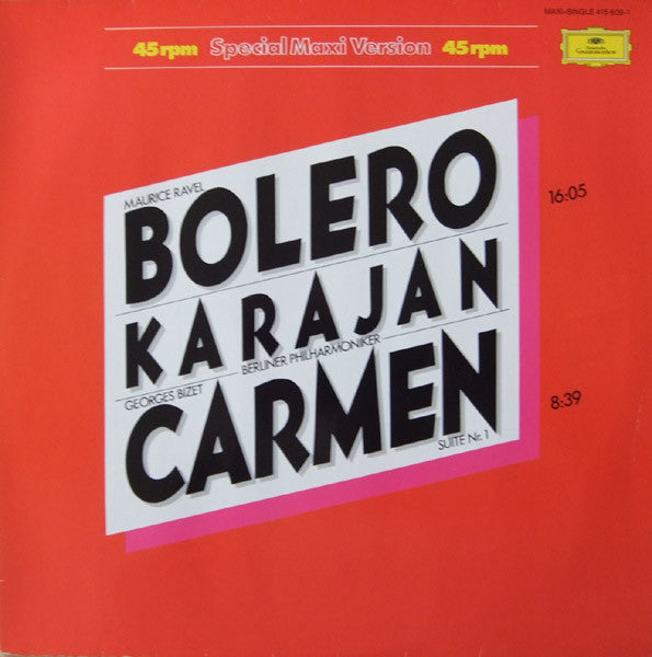 Herbert von Karajan Und Berliner Philharmoniker : Bolero Carmen Karajan (12", Maxi)