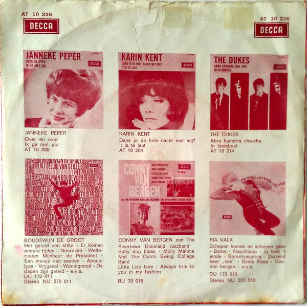 Hetty Blok En Leen Jongewaard : Ja Zuster, Nee Zuster / De Beer / Juffrouw, Waarom Is Uw Poes Zo Blauw (7", Single, Mono, Red)