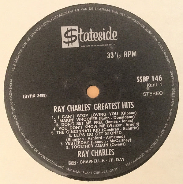 Ray Charles : Greatest Hits (LP, Comp, Mono, Club)