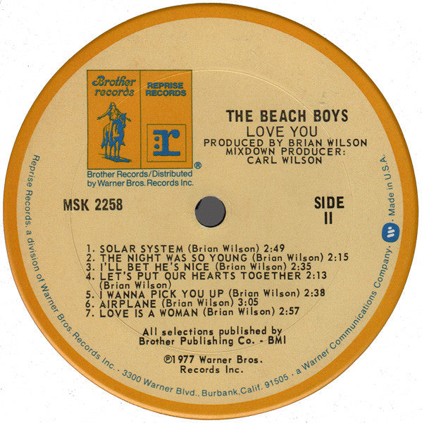 The Beach Boys : Love You (LP, Album, San)