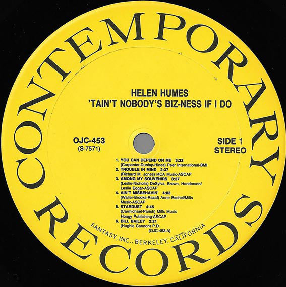 Helen Humes : 'Tain't Nobody's Biz-ness If I Do (LP, Album, RE, RM)