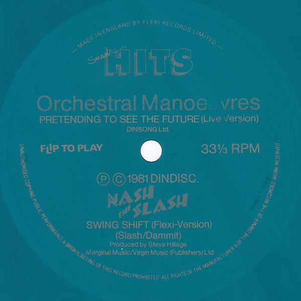 Orchestral Manoeuvres In The Dark / Nash The Slash : Pretending To See The Future / Swing Shift (Flexi, 7", S/Sided, Blu)