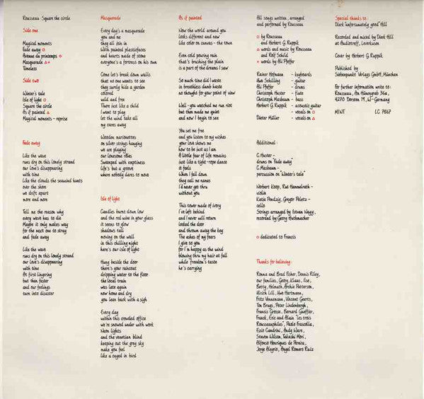 Rousseau (2) : Square The Circle (LP, Album)