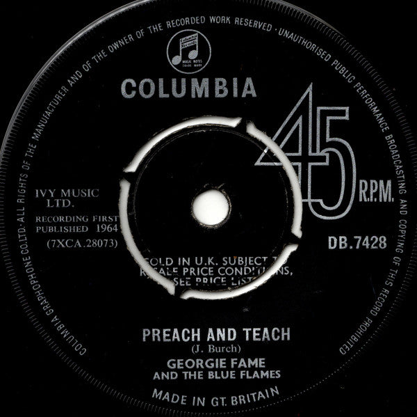 Georgie Fame And The Blue Flames* : Yeh, Yeh (7", Single)