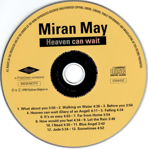 Miran May : Heaven Can Wait  (CD, Album)