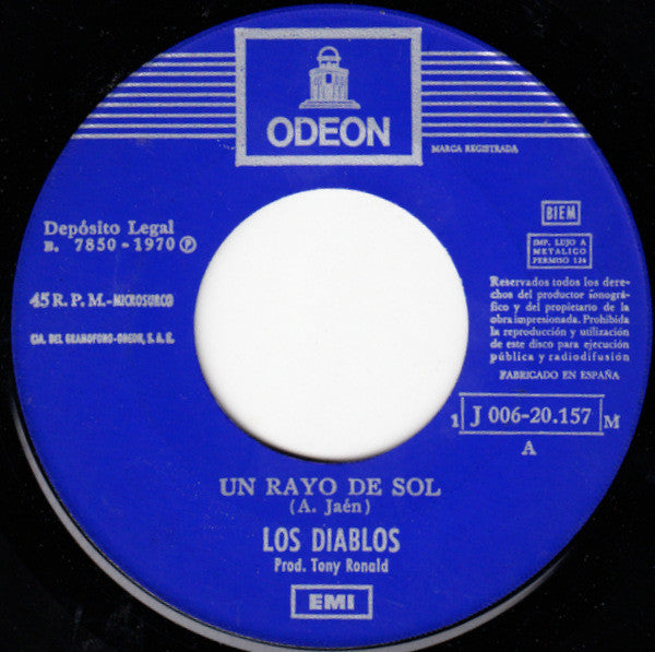 Los Diablos (2) : Un Rayo De Sol (7", Single, Mono)