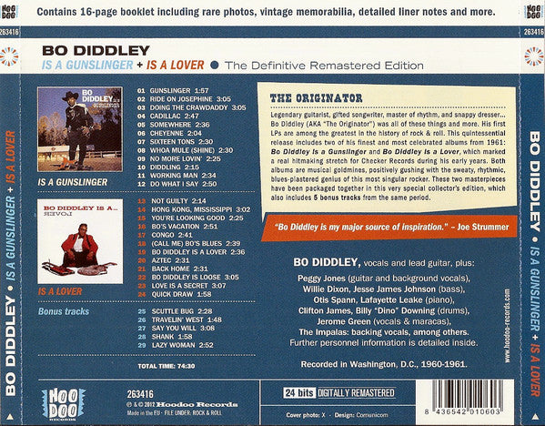 Bo Diddley : Bo Diddley Is A Gunslinger + Bo Diddley Is A Lover (CD, Comp, RE, RM)