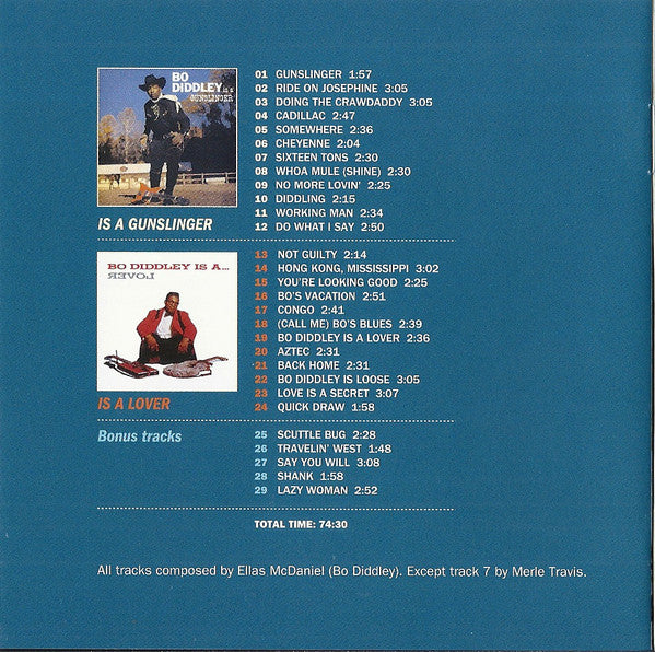 Bo Diddley : Bo Diddley Is A Gunslinger + Bo Diddley Is A Lover (CD, Comp, RE, RM)