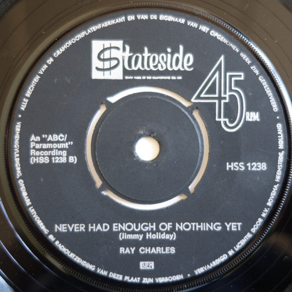 Ray Charles : Yesterday / Never Had Enough Of Nothing Yet (7")