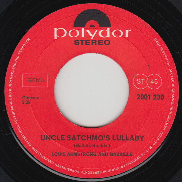 Louis Armstrong And Gabriele : Uncle Satchmo's Lullaby (7", Single)
