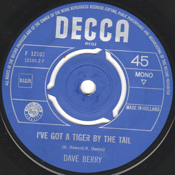 Dave Berry : Little Things / I've Got A Tiger By The Tail (7", Single, Mono)