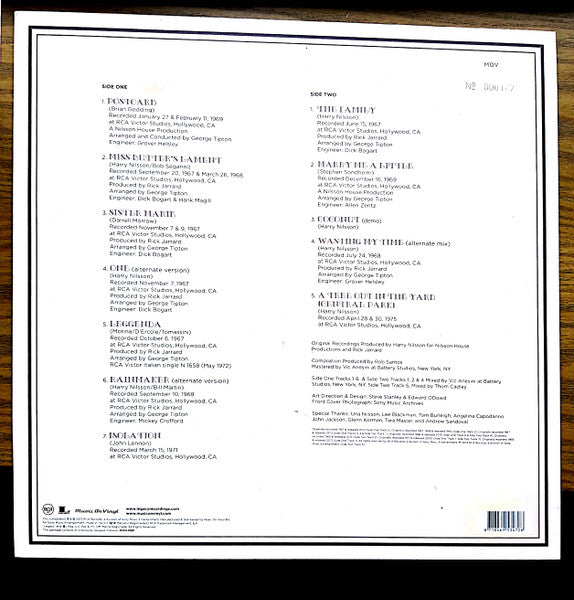 Nilsson* : Sessions 1967-1975 Rarities From The RCA Albums Collection (LP, Comp, Num, 180)