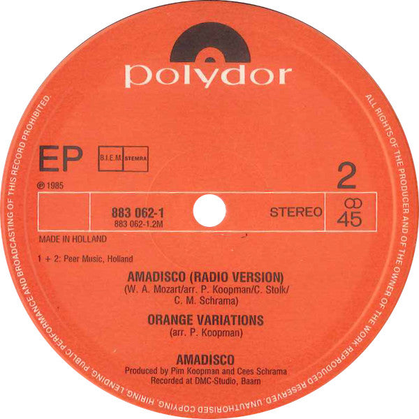 Amadisco : Amadisco (Special Maxi Version) (12", EP, Maxi)